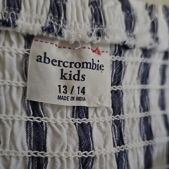 Abercrombie Kids Blue and White Striped Jumpsuit Size 13/14 - Picture 2 of 7